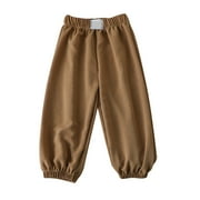 JAHH Pants Casual Breathable Boys and Girls Summer Anti Thin Loose Trousers Leggings Wide Legged Pants for Outdoor Lightweight Sweatpants(6-7 Years,Brown)